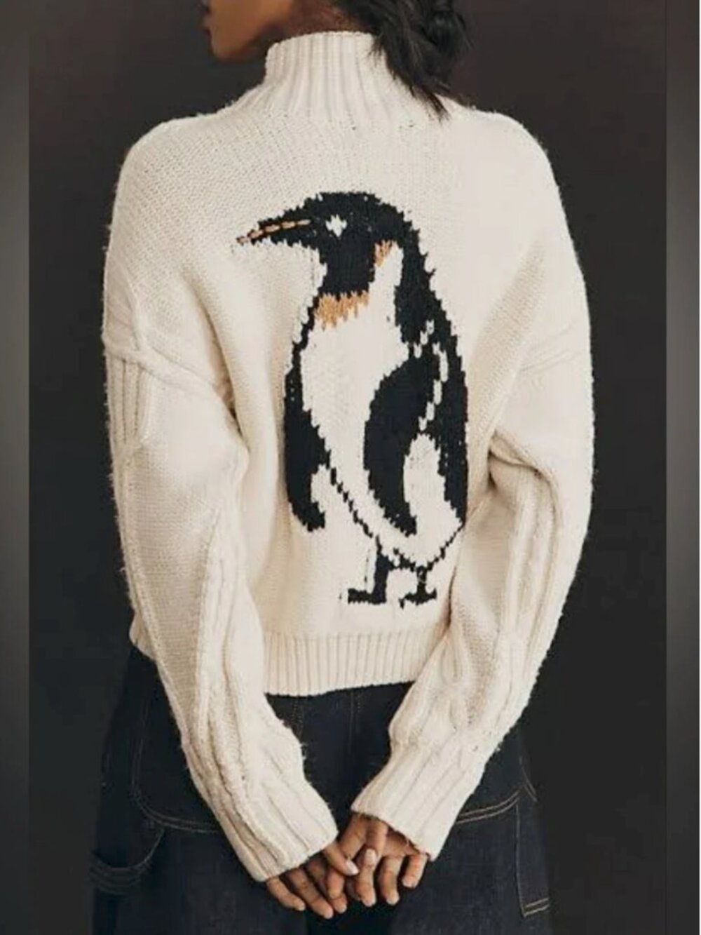 Anthropologie Pilcro Penguin Knit Sweater Cardigan Full Front Zipper size M